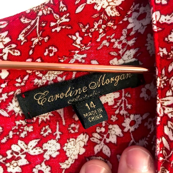 Long Red Maxi Dress with Tie Waist - Picture 2 of 4